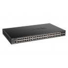 D-Link DGS-1250-52XMP/A1A Настраиваемый L2 коммутатор с 48 портами 10/100/1000Base-T и 4 портами 10GBase-X SFP+