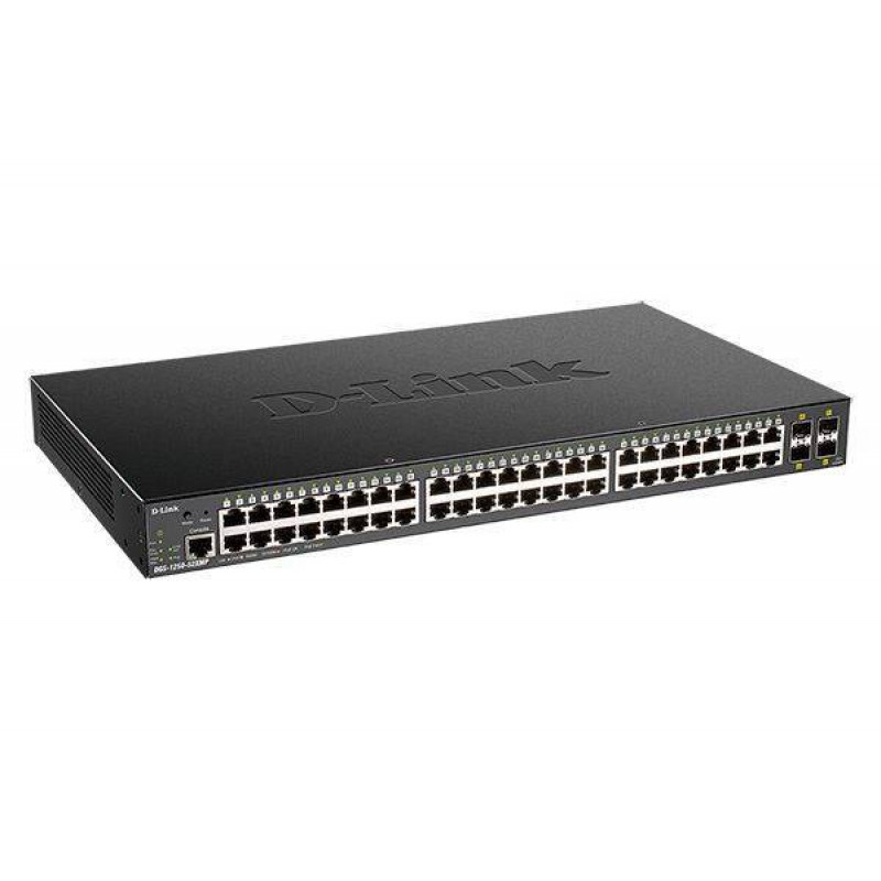 D-Link DGS-1250-52XMP/A1A Настраиваемый L2 коммутатор с 48 портами 10/100/1000Base-T и 4 портами 10GBase-X SFP+
