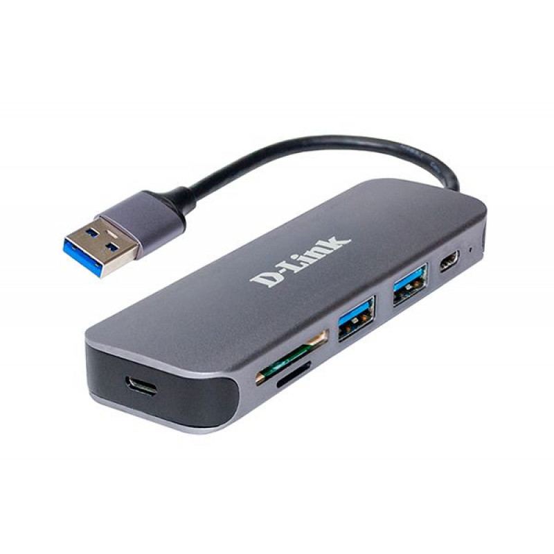 D-Link DUB-1325/A1A Концентратор с 2 портами USB 3.0, 1 портом USB Type-C, слотами для карт SD и microSD и разъемом USB