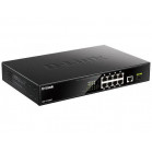 D-Link DGS-1010MP/A1A Неуправляемый коммутатор с 9 портами 10/100/1000Base-T, 1 портом 1000Base-X SFP