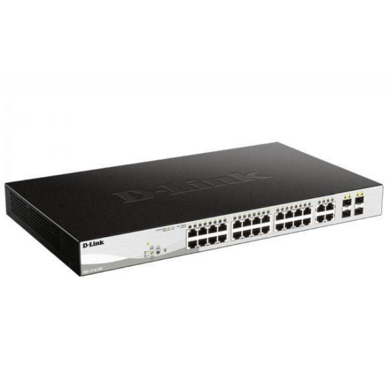 D-Link DGS-1210-28P/FL1A Управляемый коммутатор 2 уровня с 24 портами 10/100/1000Base-T и 4 комбо-портами 100/1000Base-T