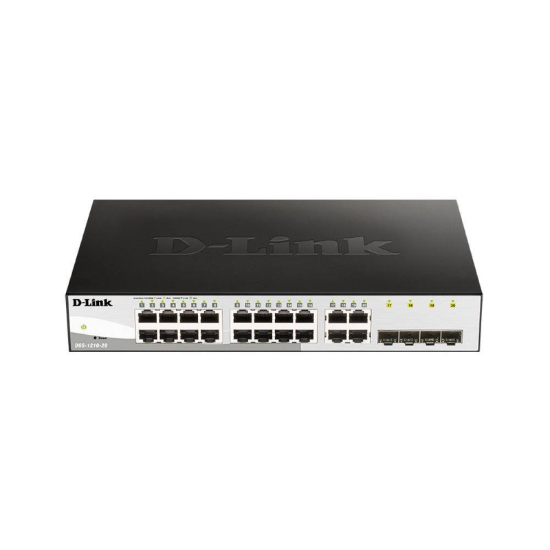 D-Link DGS-1210-20/F2A Настраиваемый L2 коммутатор с 16 портами 10/100/1000Base-T и 4 комбо-портами 100/1000Base-T/SFP