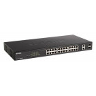 D-Link DGS-1100-26MPV2/A3A Настраиваемый L2 коммутатор с 24 портами 10/100/1000Base-T и 2 комбо-портами 1000Base-T/SFP