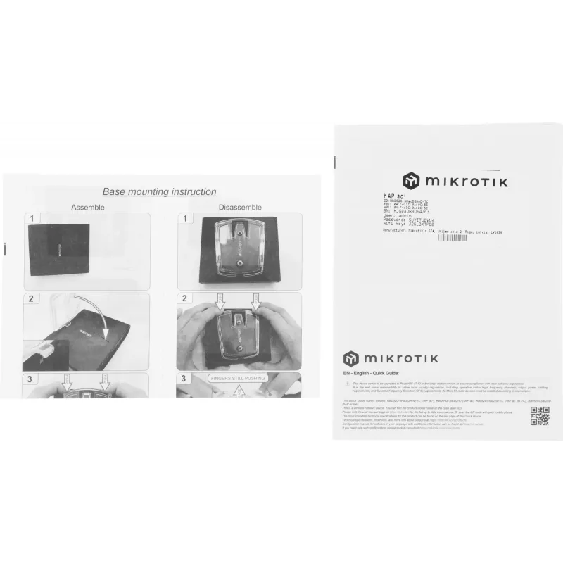 Роутер беспроводной MikroTik hAP ac2 (RBD52G-5HACD2HND-TC) AC1200 10/100/1000BASE-TX/4G ready черный