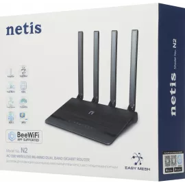 Роутер беспроводной Netis N2 AC1200 10/100/1000BASE-TX черный