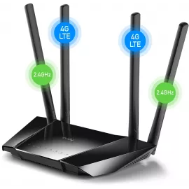 Роутер беспроводной Cudy LT400 N300 10/100BASE-TX/4G cat.4 черный
