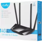 Роутер беспроводной Cudy LT400 N300 10/100BASE-TX/4G cat.4 черный