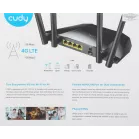 Роутер беспроводной Cudy LT400 N300 10/100BASE-TX/4G cat.4 черный