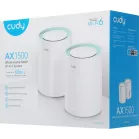 Бесшовный Mesh роутер Cudy M1500 (M1500(2-PACK)) AX1500 10/100/1000BASE-TX белый (упак.:2шт)