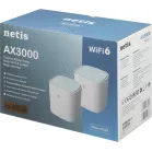 Бесшовный Mesh роутер Netis Neme X30S (NEME X30S (2 PACK)) AX3000 10/100/1000BASE-TX белый (упак.:2шт)