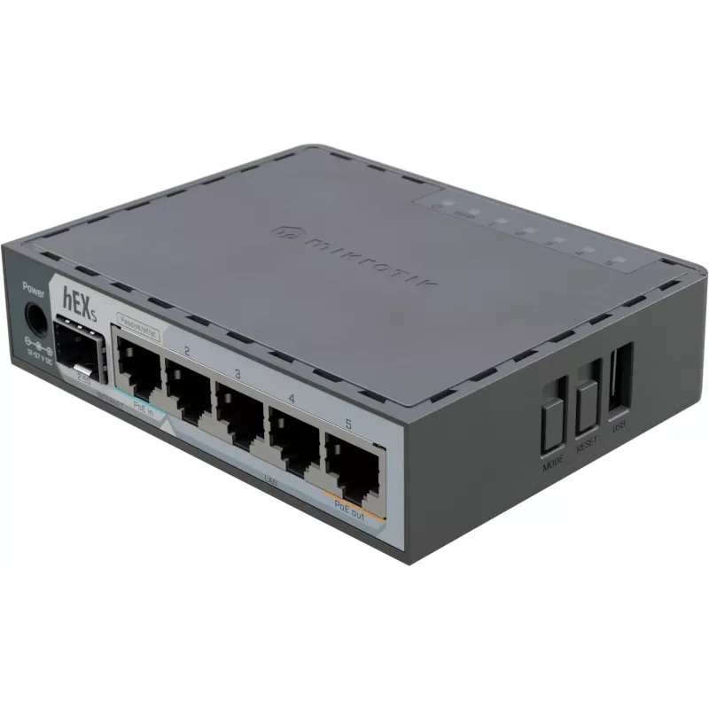 Роутер MikroTik hEX S (2025) (E60IUGS) 10/100/1000BASE-TX/SFP серый