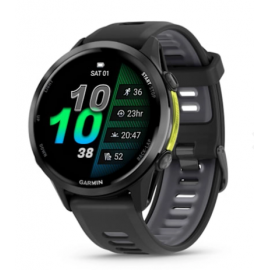 Смарт-часы Garmin Forerunner 970 черный, темно-серый DLC титановый безель, черный ремешок 47мм