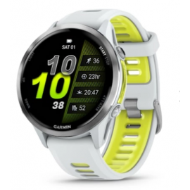 Смарт-часы Garmin Forerunner 970 белый, титановый безель, бело-желтый ремешок 47мм