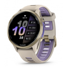 Смарт-часы Garmin Forerunner 970 золотистый титановый безель, серо-фиолетовый ремешок 47мм