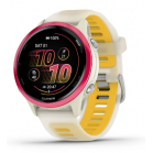 Смарт-часы Garmin Forerunner 570 слоновая кость, малиновый безель, ремешок манго 42мм