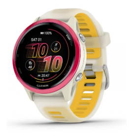 Смарт-часы Garmin Forerunner 570 слоновая кость, малиновый безель, ремешок манго 42мм