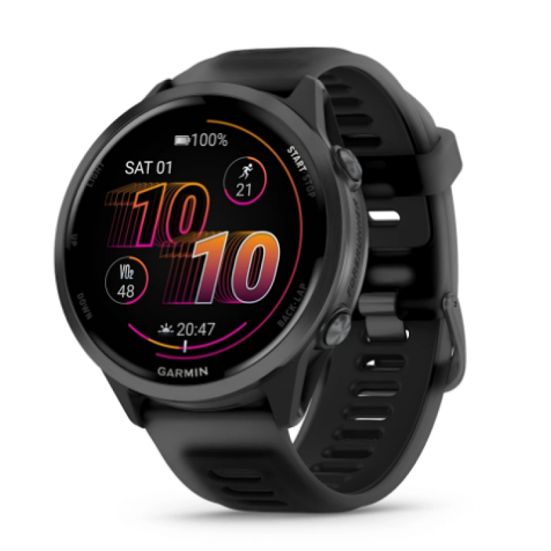 Смарт-часы Garmin Forerunner 570 черный, темно-серый безель, черный ремешок 47мм