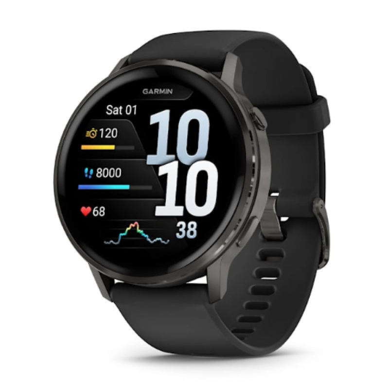 Смарт-часы Garmin Venu 4 черный, черный ремешок 45мм