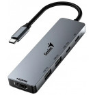 USB-Хаб Genius UH-500 Iron Grey (USB-C PD, USB 3.0x2, USB-Cx2, 4K HDM)