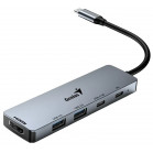 USB-Хаб Genius UH-500 Iron Grey (USB-C PD, USB 3.0x2, USB-Cx2, 4K HDM)