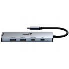 USB-Хаб Genius UH-500 Iron Grey (USB-C PD, USB 3.0x2, USB-Cx2, 4K HDM)