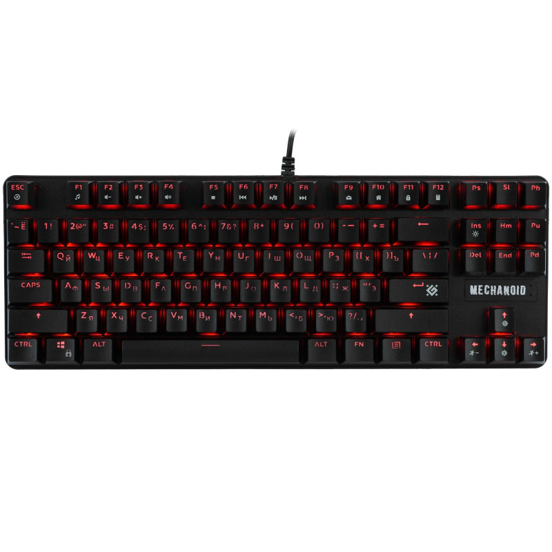 Клавиатура механическая DEFENDER Mechanoid GK-581 RU,черный,87кн,SNK корич
