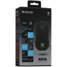 Мышь проводная игровая DEFENDER Arga GM-049 черн,радуж,6кн,3600dpi,+ковер 
