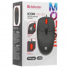 Мышь проводная оптическая DEFENDER Icon MB-057 черн,3D,бесшумная,1,8м,1000dpi 