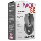 Мышь проводная оптическая DEFENDER  Optimum MB-270 черный,3 кнопки,1000 dpi