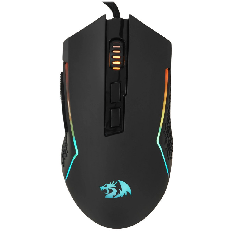 Мышь проводная игровая Redragon Trident Lite (Трезубец Лайт) черная,RGB,7кн,8000dpi