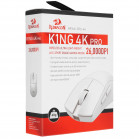 Мышь беспроводная игровая DEFENDER K1ng 4K Pro бел,BT+2.4G,26000dpi,легк,4K