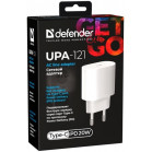 Адаптер сетевой DEFENDER UPA-121 20W, USB C/PD3.0, белый 