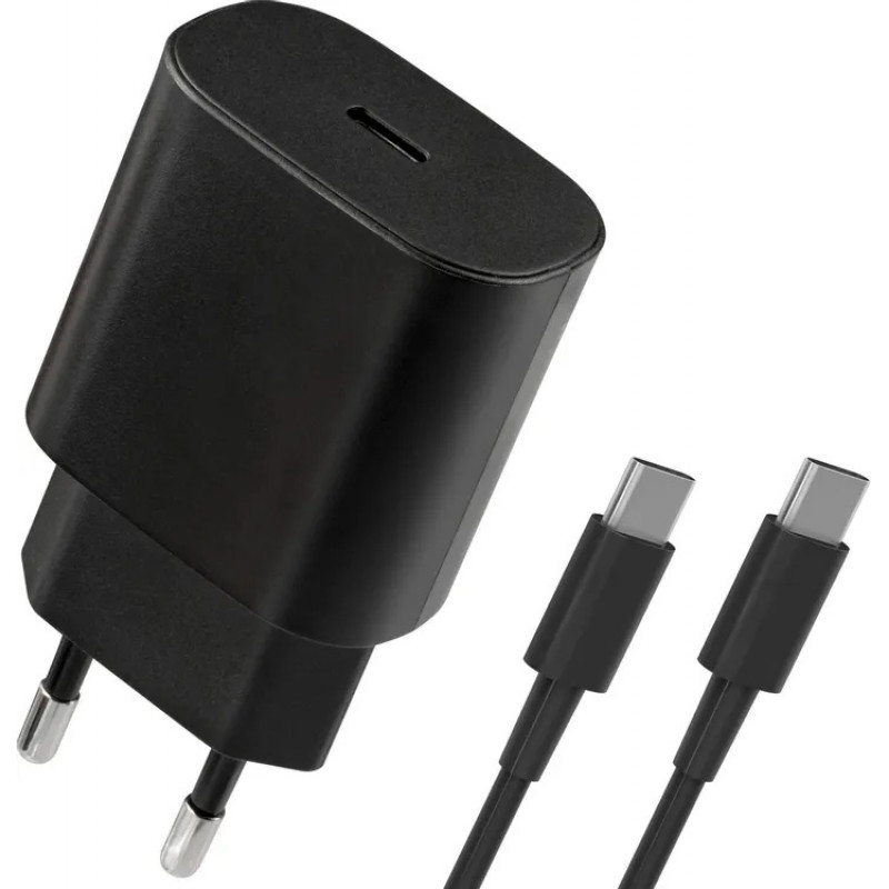 Адаптер сетевой DEFENDER UPA-125 25W,USB C,кабель Type-C,черный 