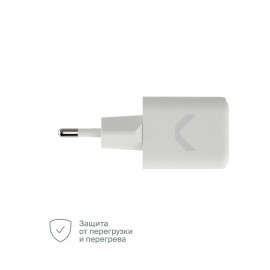 Быстрое зарядное устройство COMMO Core 20 2xUSB-C, 20 Вт, Белый
