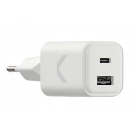 Быстрое зарядное устройство COMMO Core 20 1xUSB-C + 1xUSB-A, 20 Вт, Белый