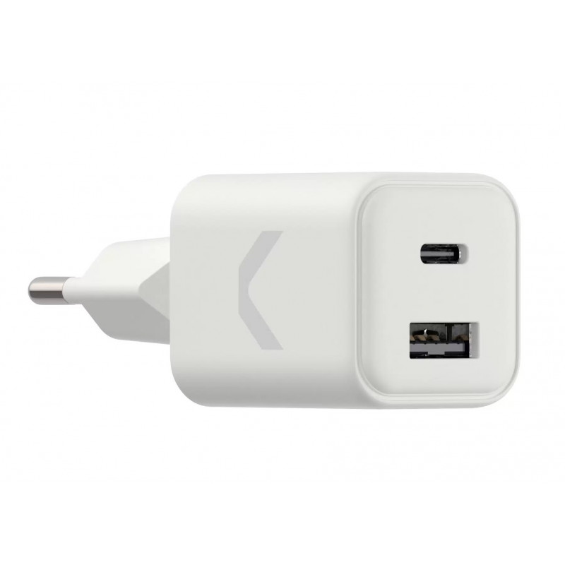 Быстрое зарядное устройство COMMO Core 20 1xUSB-C + 1xUSB-A, 20 Вт, Белый