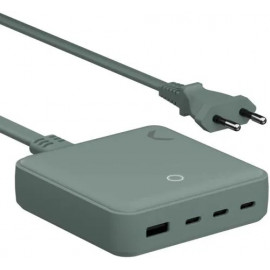 Быстрое зарядное устройство COMMO 100W Station Charger 3xUSB-C + 1xUSB-A, 100 Вт, Серо-зелёный