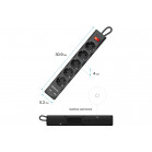 Удлинитель с сетевым фильтром DEFENDER  DFS 753 3,0 м, 5 розеток, 2xUSB, 2.1A 