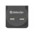 Удлинитель с сетевым фильтром DEFENDER  DFS 753 3,0 м, 5 розеток, 2xUSB, 2.1A 