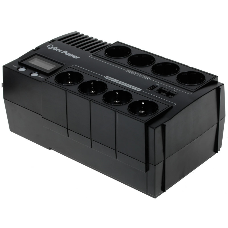 ИБП CyberPower BR1000ELCD, 1000VA/600W, L-INT, A.SIN, LCD, USB, CHRG, RJ45/11, SCHUKOx8