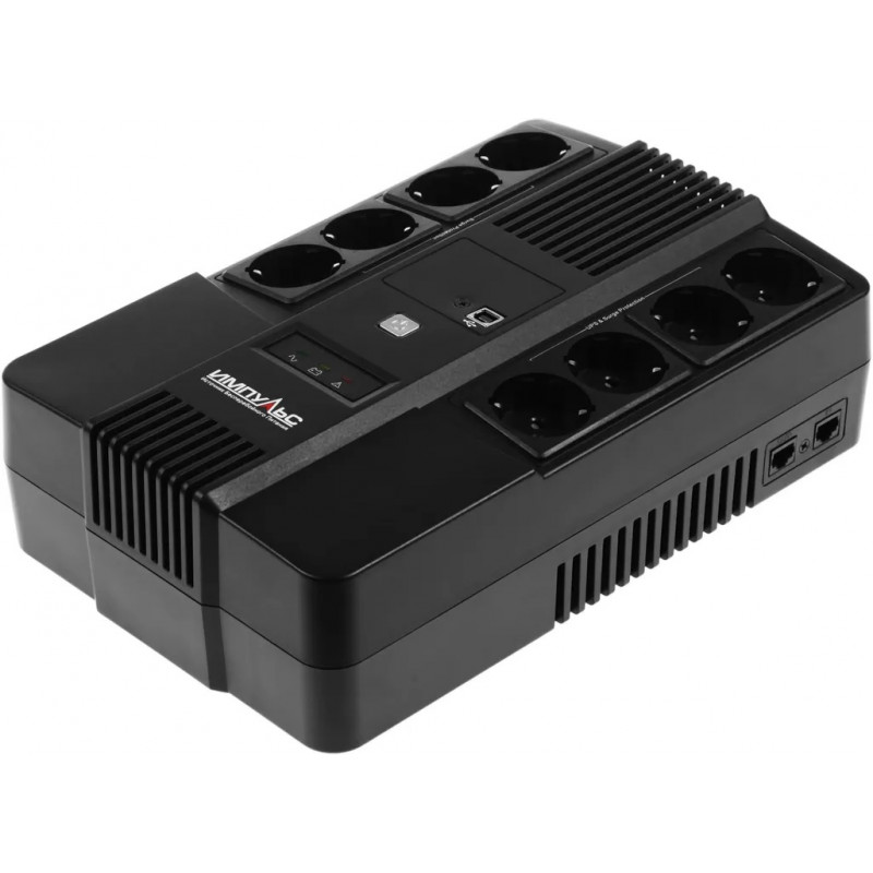 ИБП ИМПУЛЬС МАСТЕР 600, 600VA/360W, L-INT, A.SIN, LED, USB, RJ45/11, SCHUKOx8