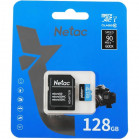Карта памяти Netac P500 Standard MicroSDXC NT02P500STN-128G-R 128GB U1 C10 +SD Adapter