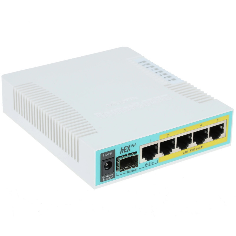 Коммутатор MIKROTIK hEX PoE RB960PGS 5*10/100/1000 LAN, 4*PoE, 1*SFP
