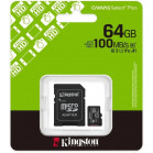 Карта памяти Kingston Canvas Select Plus microSDXC SDCS3/64GB 64GBV10 A1 + SD Adapter