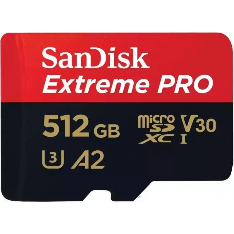 Карта пямяти SanDisk Extreme PRO MicroSDXC SDSQXCD-512G-GN6MA 512GB A2 V30 U3 C10