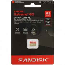 Карта памяти SanDisk Extreme Go microSDXC SDSQXGN-128G-GN6MN 128GB A2, UHS Class 3, Video Class 30