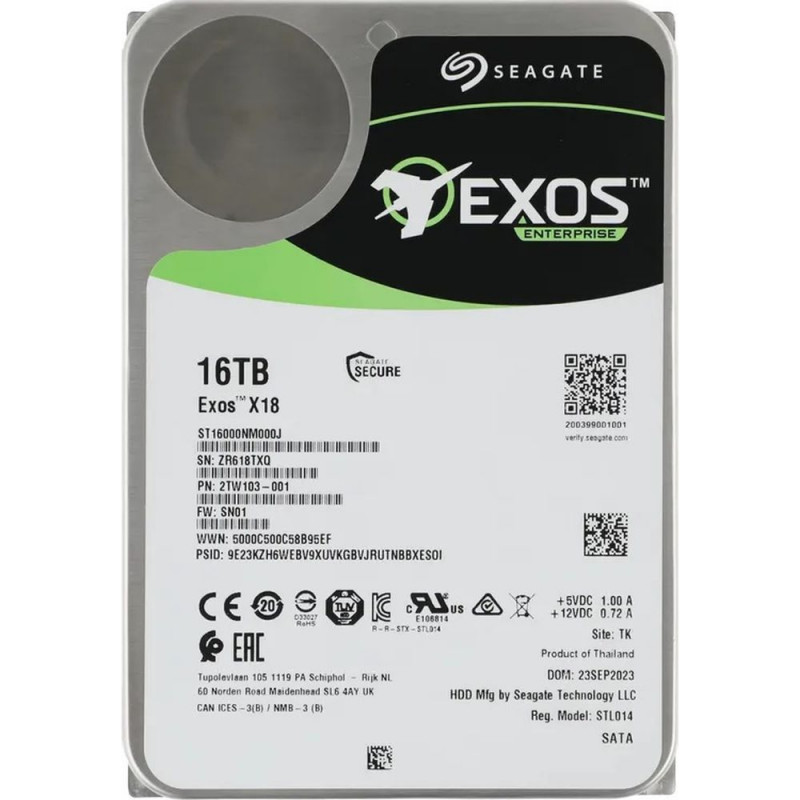 Жесткий диск серверный Seagate Exos 16TB 3.5