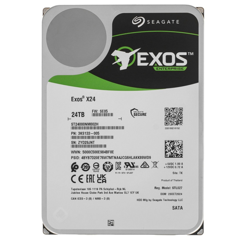 Жесткий диск серверный Seagate Exos 24TB 3.5
