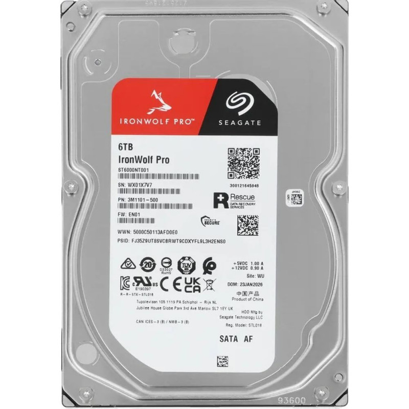 Жесткий диск Seagate IronWolf Pro 6TB 3.5'' 7200RPM 256MB SATA NAS ST6000NT001