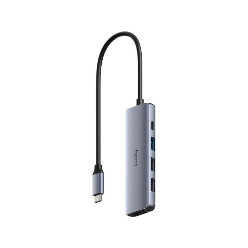 Концентратор USB Type-C Cudy UH405, HDMI, 3хUSB-A, питание Type-C, без БП